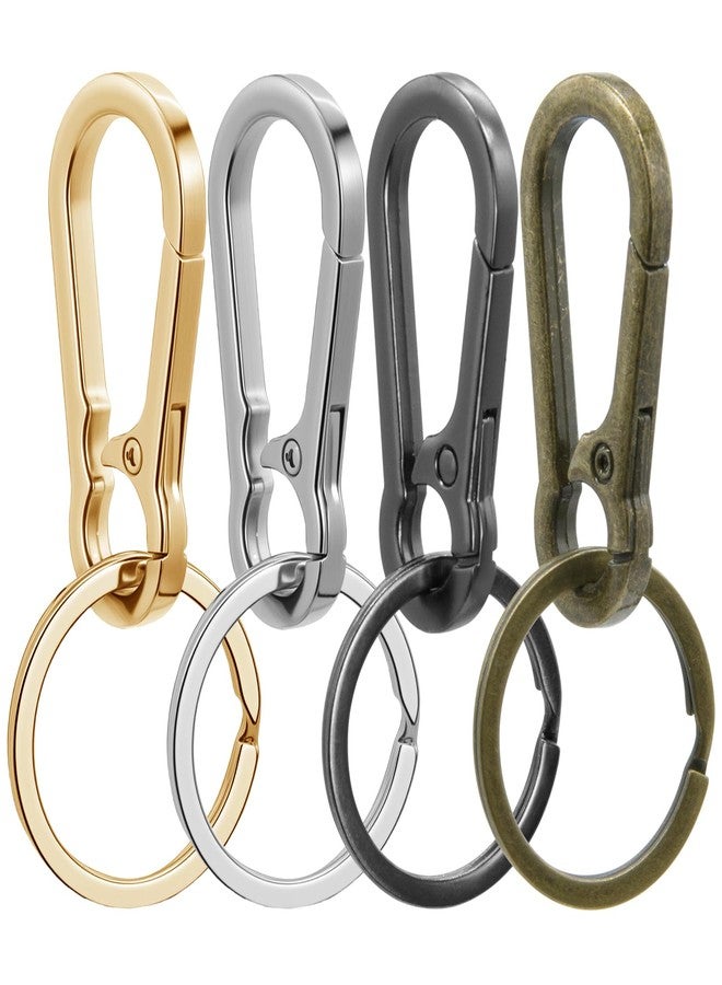 Zerofy Metal Keychains Keyring Clip Holder Organizer Key Chain Ring For Accessories Women Men, Home Car Keys (4, Gold, Silver, Dark Grey, Bronze) - Image 1